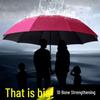 Extra Large Triple-Use Sun & Rain Umbrella - Black Glue Sunscreen Foldable Shade for Men & Women