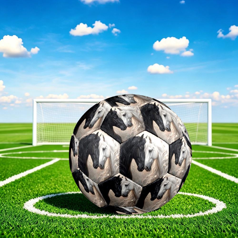 1pc Horse Affection Fantasy Theme Soccer Ball Football, Size 5, Lightweight PVC, Durable Outdoor Training Soccer Ball, Gift m61447