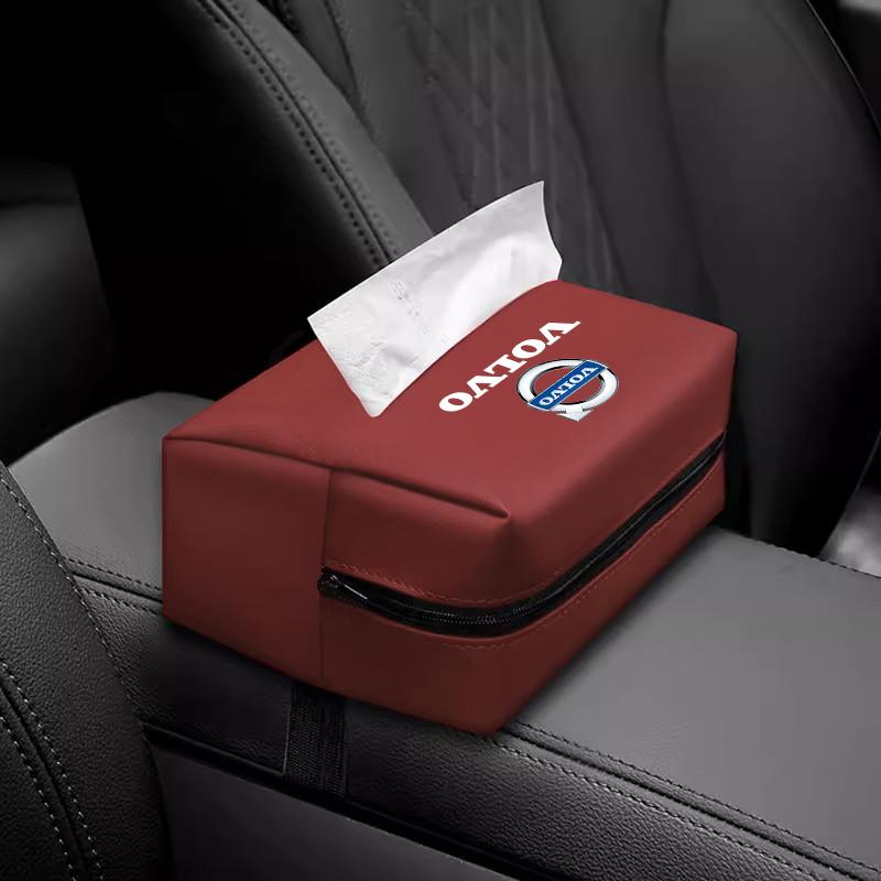 Car Tissue Organizer Bag Paper Towel Storage Box Accessories For Volvo XC90 V90 V60 XC60 V40 S80 S60 S90 C40 XC40 V70 Valve Cap