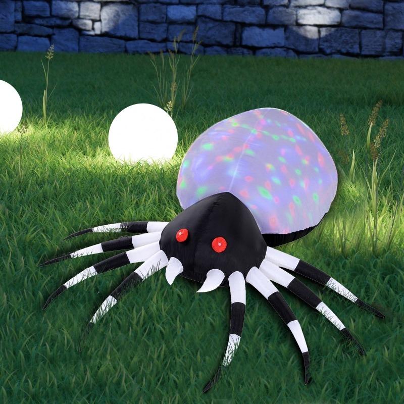 6FT Halloween Inflatable Toys Spider Holiday Decoration with Magic Light Blow Up Inflatables for Outdoor Yard Lawn Decor Garden