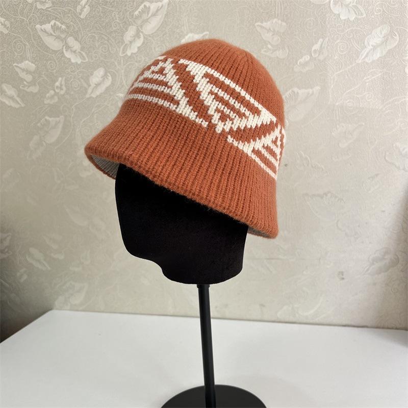 Fashion Commuter Milliner Autumn and Winter New Wool Knitted Bucket Hat Basin Hat Warm Bucket Hat