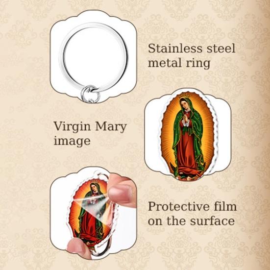 Религиозный брелок для мужчин женщин католический сувенир с Девой Марией христианский акриловый брелок маленькие подарки для гостей на крещение