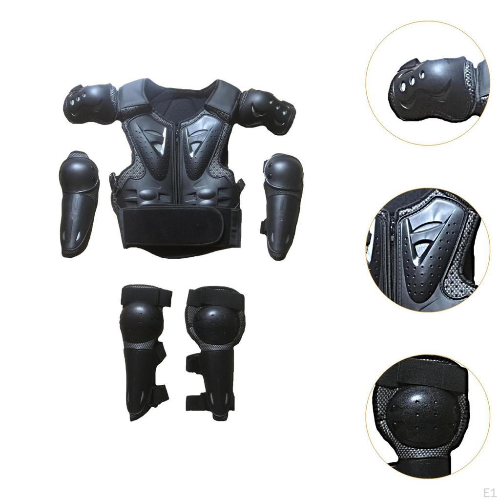 Kids Motorcycle Armor Suit Guard, Boys Girls Children Knee and Elbow Pads, Riding Protective Gear