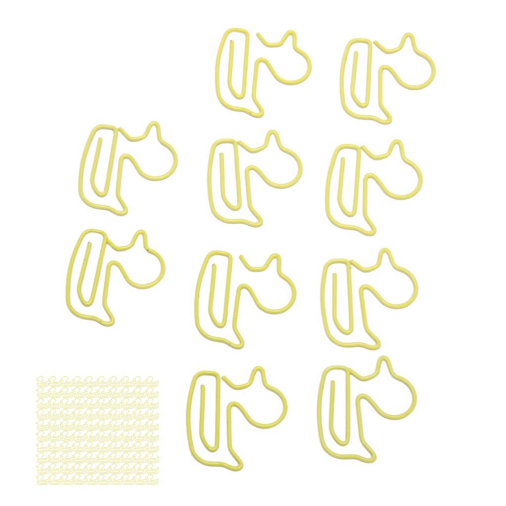 100 шт. скрепок в форме желтой утки, легкие портативные, гальванические, металлические скрепки, отключены