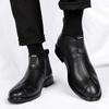 МодаКлассическая мужская обувь Мужские ботинки в стиле ретро Осенние Элегантные Модный дизайн обуви Удобные Мягкие мужские черные ботинки челси