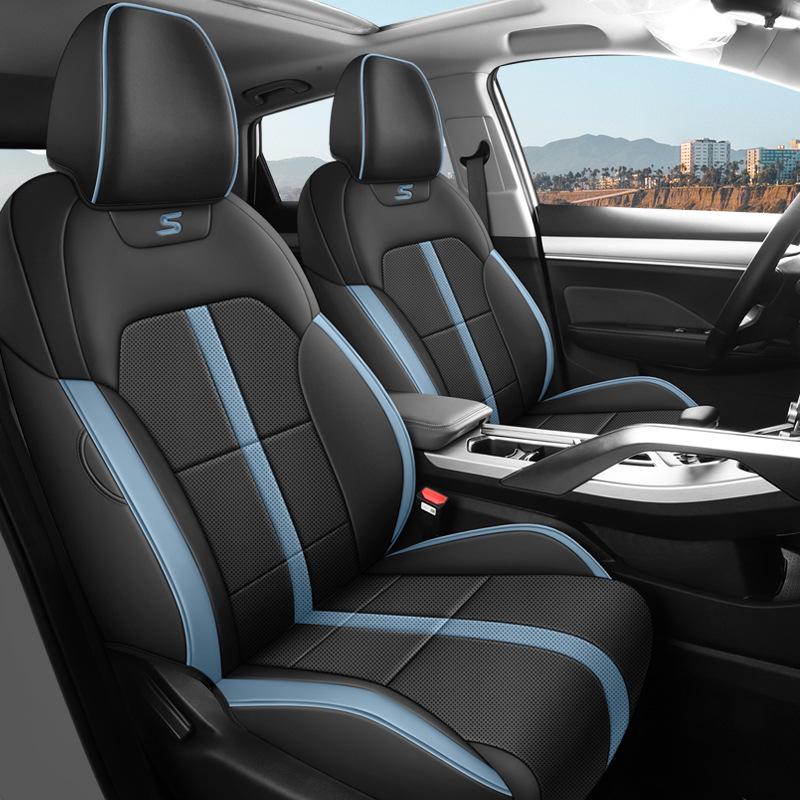 Bin Yue 5-Seater Perforated Leather Car Seat Cushion - All-Season Universal Fit