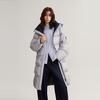 ELLE French Style High-End Warm Hooded Low Saturation Down Jacket Women outerwear Light-Gray EY49375