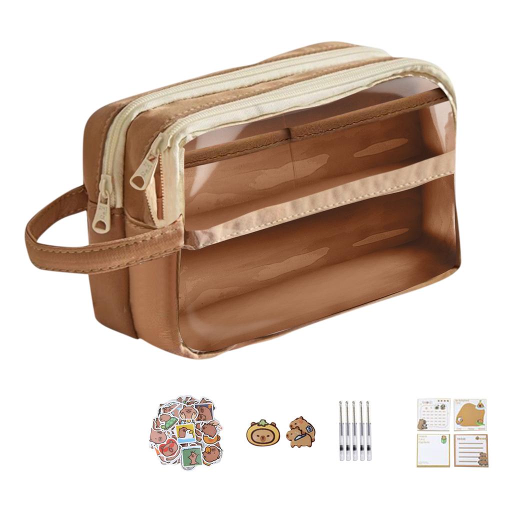 Тематическая симпатичная пенал | Прозрачная коробка с несколькими отделениями | Карандашница с широким горлом 15 мл