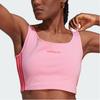 Adidas Originals Trefoil Crop Tank Top With Logo Print And Contrast Stripe Women Tops Pink IT8158
