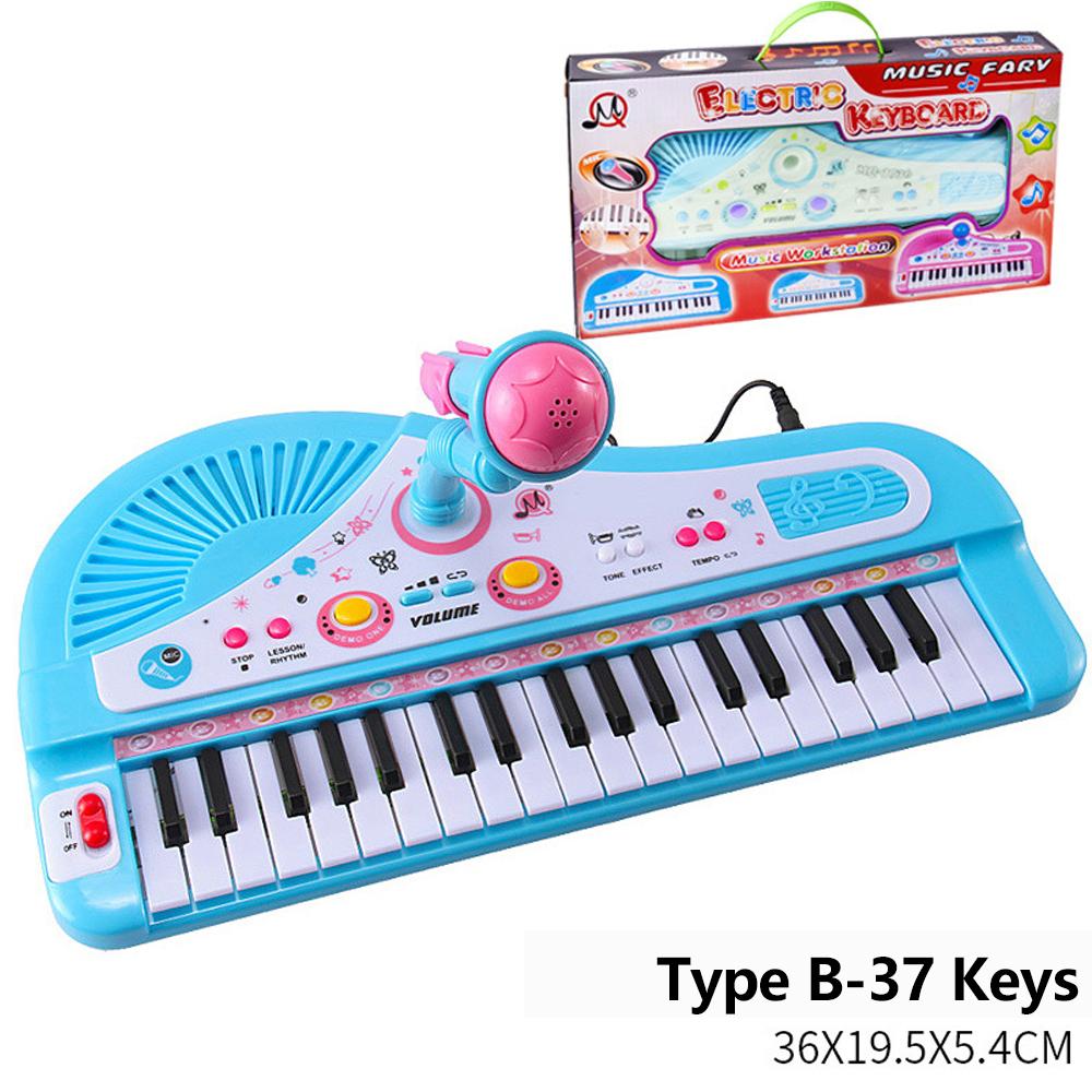 Chriyungel Kids Electronic Piano Keyboard with Microphone 61 / 37 Keys Organ Musical Instrument Toy Gift for Child Beginners