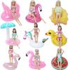Fashion Swim Lifebuoy Lifebelt Float Pool Ring Buoy + Swimsuits Bikini Beach Accessories Clothes for 1/6 Doll Kids Bath Toys