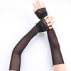 Elegant Long Elastic Tulle Fingerless Gloves Driving Sun Protection Mesh Arm Sleeves Party Costume Accessories