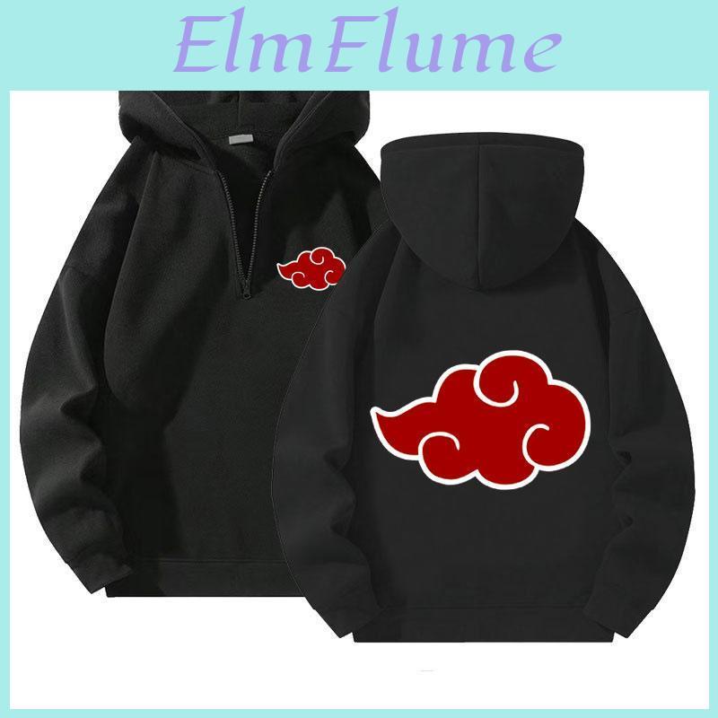Hoodies Zipper Pullover Quarter Anime Sports Outdoor Streetwear Casual Mens Clothing Naruto Hoodie Sweatshirts