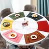 Nordic Style Insulated Fan-Shaped Round Table Mat - Waterproof PVC Leather for Hotel and Dining Table.
