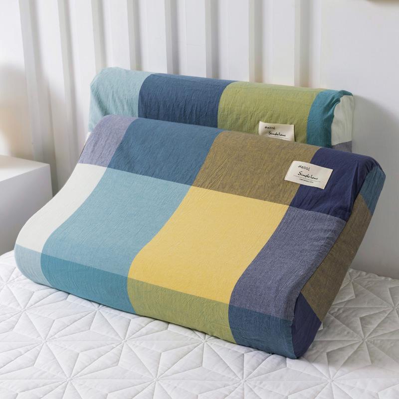 Латексная подушка с эффектом памяти с хлопковой наволочкой для детей, 50x30см, Съемная, Для использования в любое время года, Наволочка 60x40см.