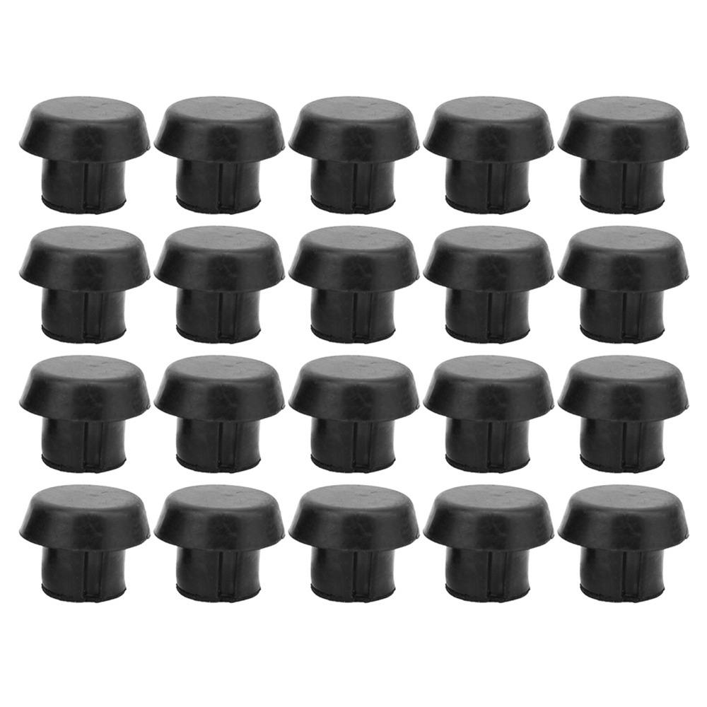 20pcs Rubber Billiard Cue Rubber Plug Black Billiard Tail Cover  Billiards Game