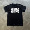 #SWAG Графический принт с буквами Уличная одежда Смешная мужская женская футболка Повседневная Оверсайз Винтажная Харадзюку L