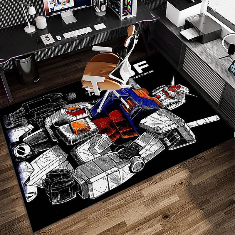 Robotic Warrior Design Office Rug Chair Mat, Game Carpet, Suitable for Front Door, Bedroom, Living Room, Desk, Holiday Gift