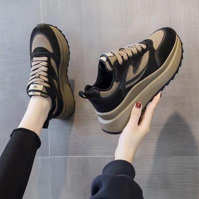 Туфли Forrest Gump Dad на толстой подошве, женские, осенне-зимние, новые, студенческие, тонкие, для спорта и отдыха, однотонные туфли