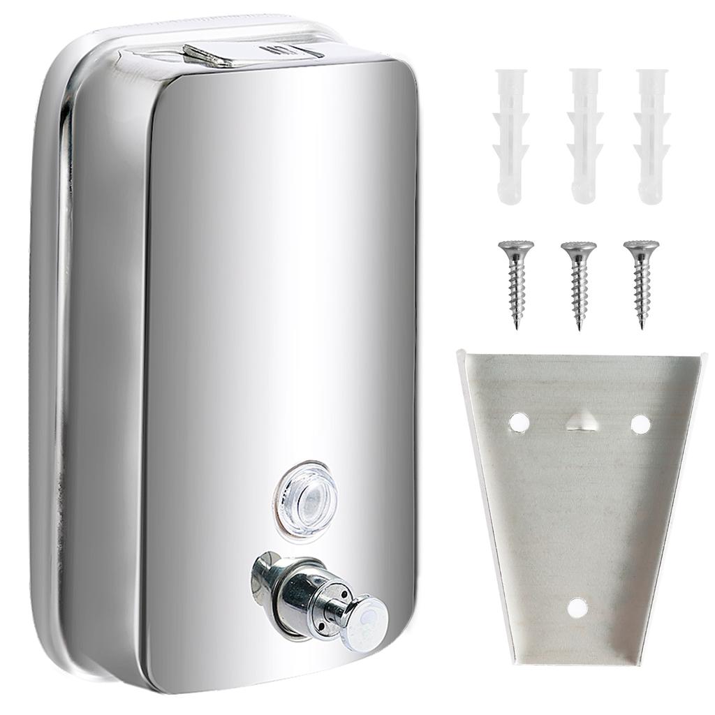 850ML/1050ML Soap Dispenser Stainless Steel Wall Mount Bathroom Liquid Soap Detergent Shower Gel Storage Bottle Toilet Kitchen