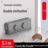 Punch-Free Retractable Double-Line Clothesline for Indoor and Balcony Use - Invisible and Adjustable Steel Wire for Hanging and Drying