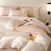 Spring Luxe 100% Cotton 4-Piece Bedding Set: Embroidered Duvet Cover, Sheet, and Fitted Sheet