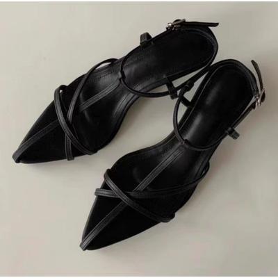 Летние новые женские сандалии, модные узкие женские гладиаторские туфли с тонким низким каблуком и ремешком на щиколотке, вечерние туфли Zapatos Mujer