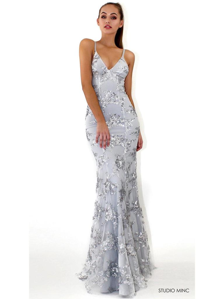 Женское платье с V-образным вырезом, открытой спиной, пайетками и шнуровкой, коллекция 2025 г.