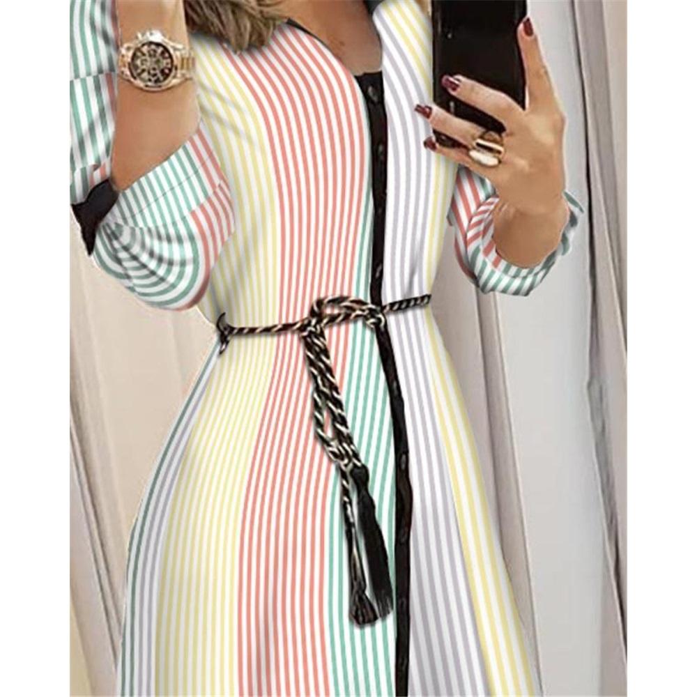 Европа и США Женщины Темперамент Печать Рубашка на бретелях Длинный Секция