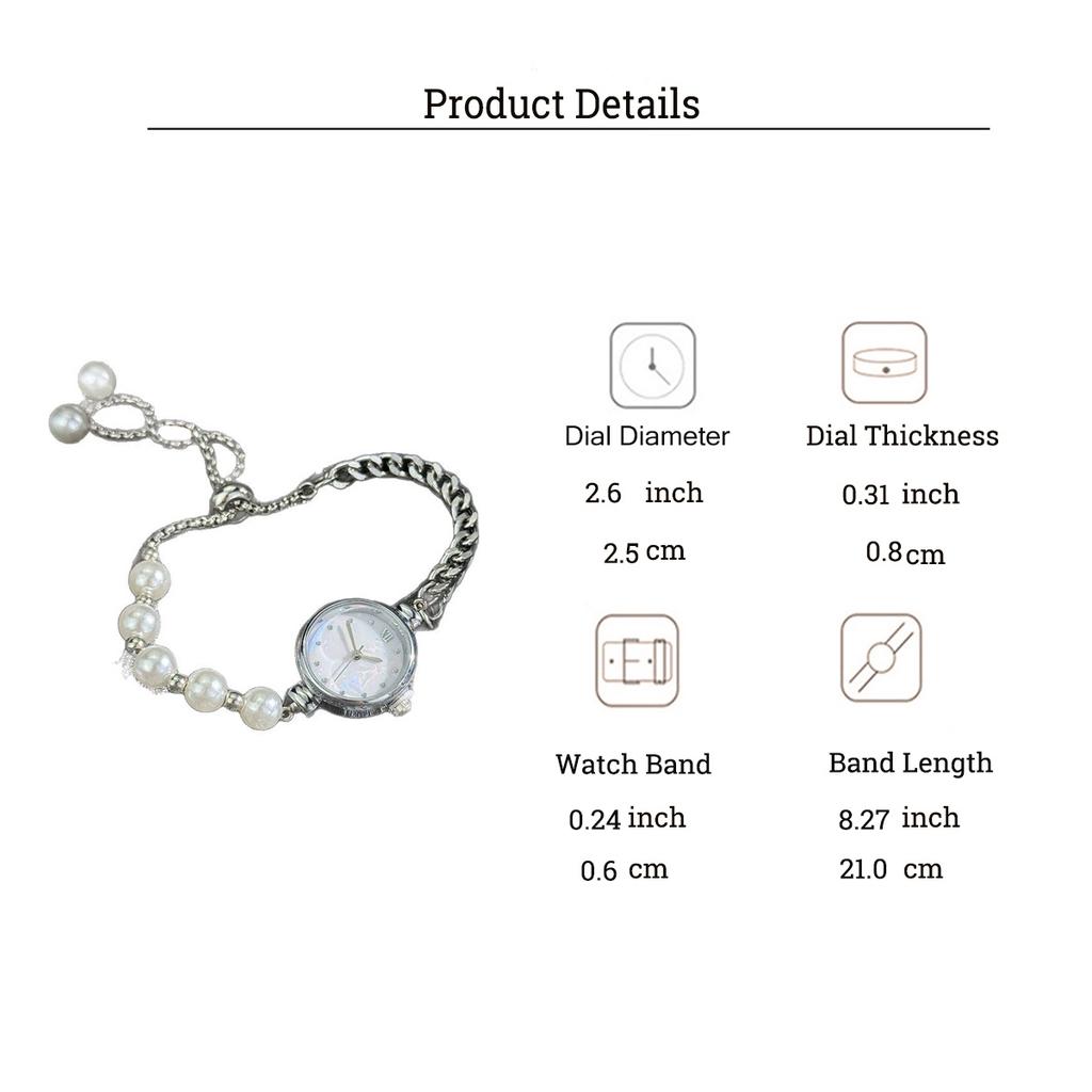 New Women's Luxury Pearl Bracelet Watch with Shell Dial, Trendy Design, Elegant Daily Wear Quartz Watch