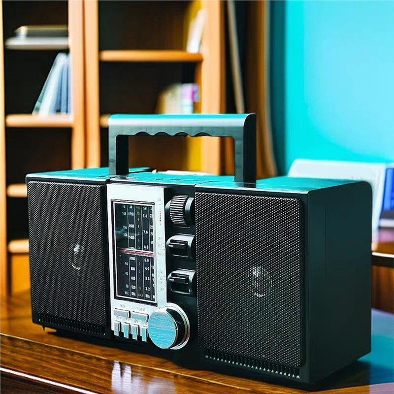 ABUO-Ретро Стиль Полнодиапазонный FM/AM/SW1-2 4-полосный Приемник Карманный Перезаряжаемый Радиоприемник Bluetooth Динамик USB TF MP3 Плеер US P