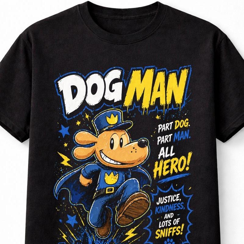 Dog Unisex Dav Pilkey Kids Comic Hero Funny Graphic Unisex TShirt