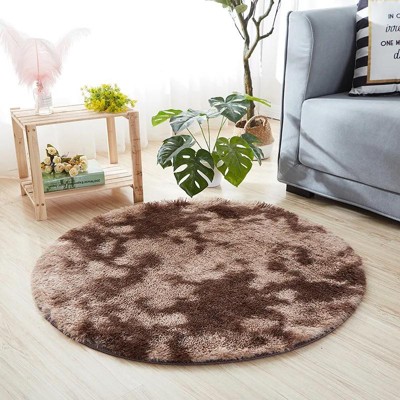 Plush Round Carpet Fluffy Soft Shaggy Rug For Bedroom Chair Mat Bathroom Mat Cute Girl Room Beside Mat 23 Colors Home Decoration