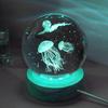 3D Jellyfish Laser engraved crystal ball LED night light birthday girlfriend classmate wife children christmas day gift