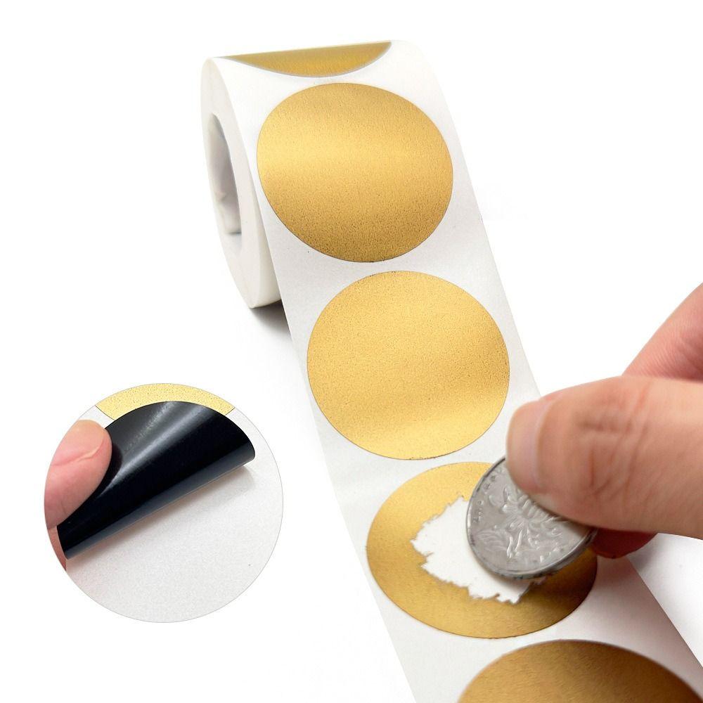 300pcs/Roll Self-adhesive Scratch Labels Stickers 2.5cm DIY Scratch Stickers Party Supplies