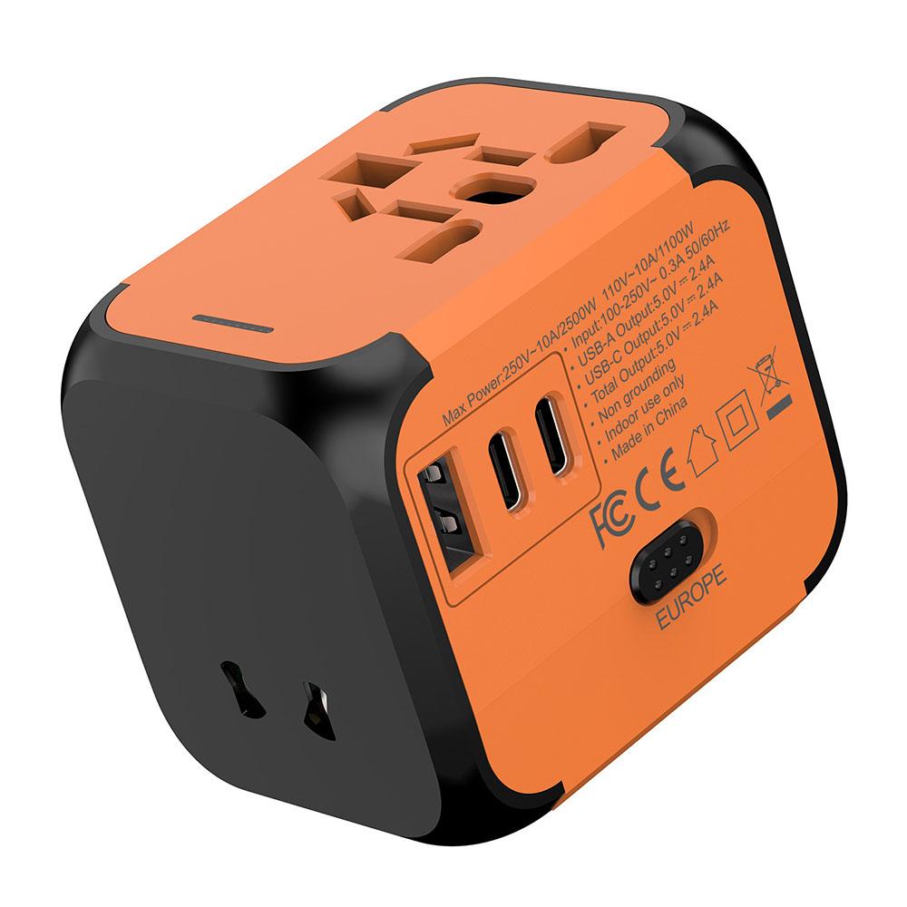 Универсальный дорожный адаптер, Мульти-розетка 220 В в 5 В, USB Type C розетка, Multicontacto con usb y Corriente Зарядное устройство для ЕС/Великобритании/США