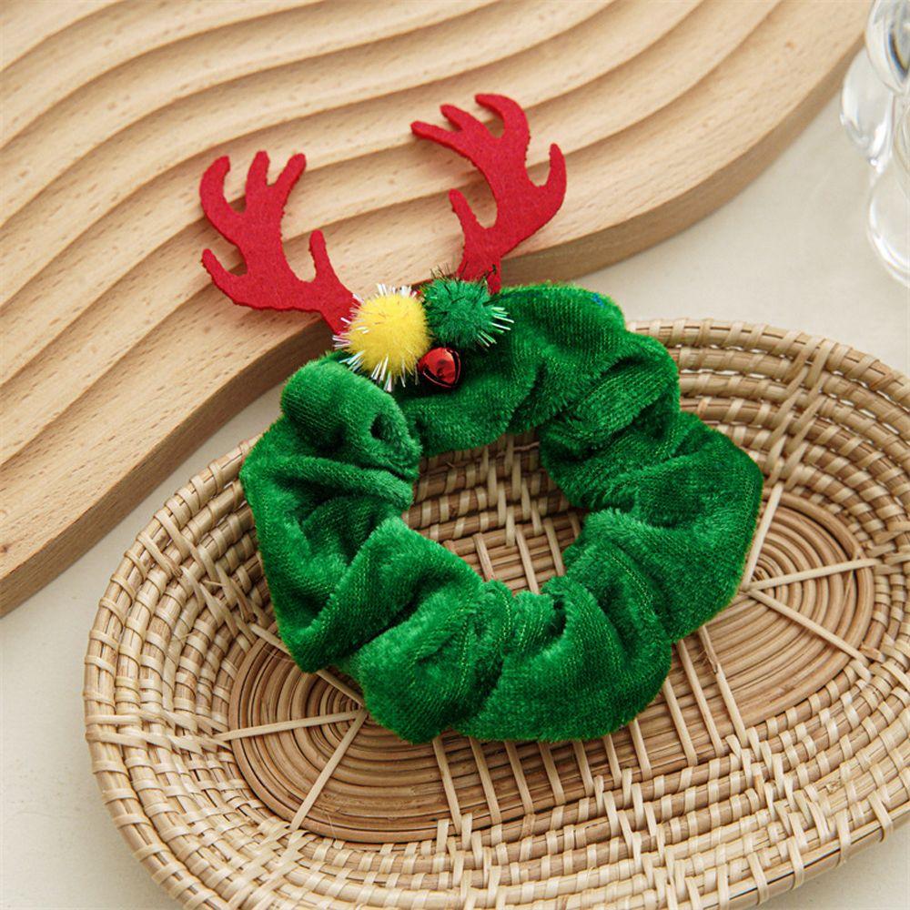 Female Hair Ties Antler Bat Christmas Halloween Spider Flannel Scrunchies Elastic Hair Bands Ponytail Holder Women Hair Rope