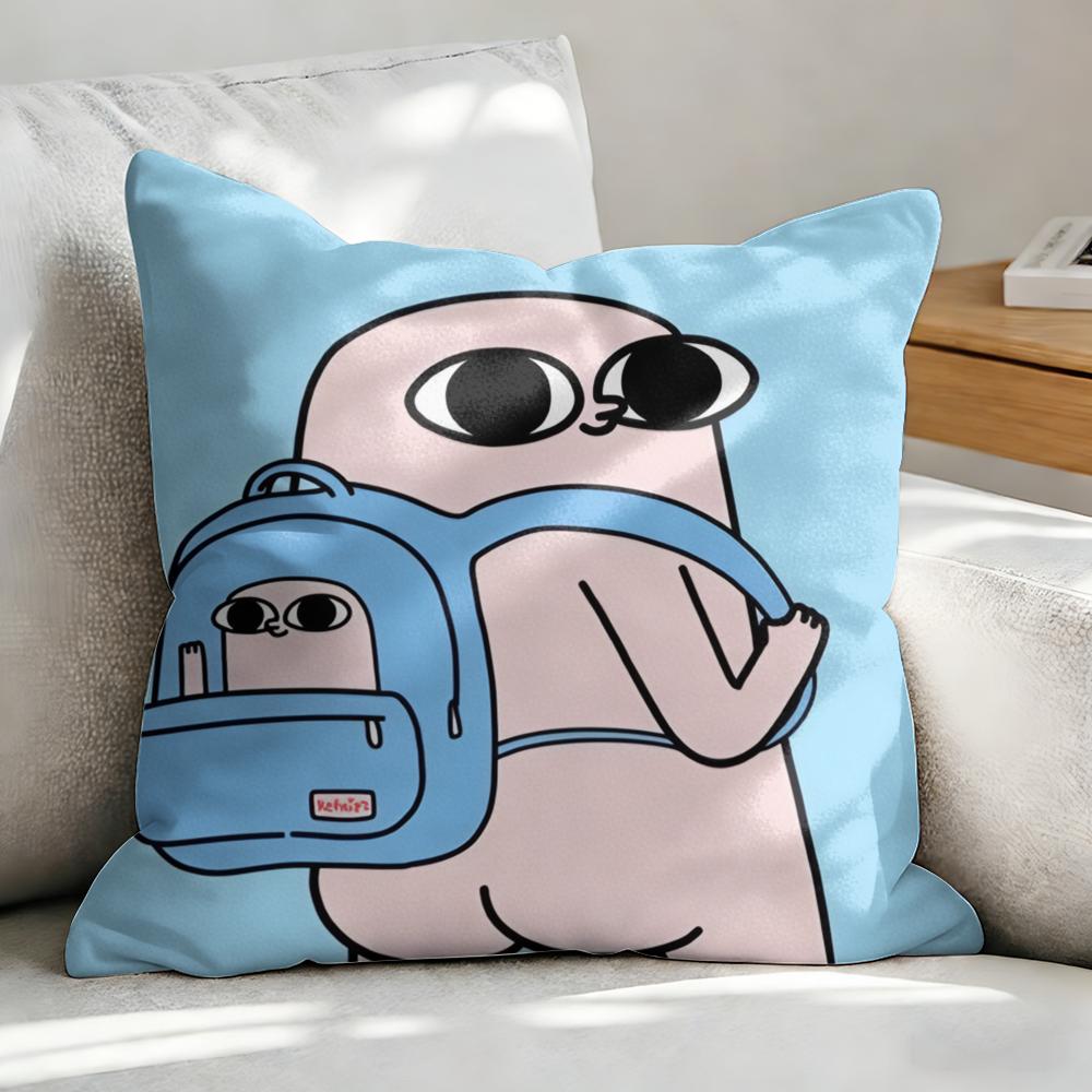 KKetnipz Cute Funny Cushion Cover Soft Plush Fabric DoubleSided Printed Sofa Cushion Cover for All Seasons Home Decor