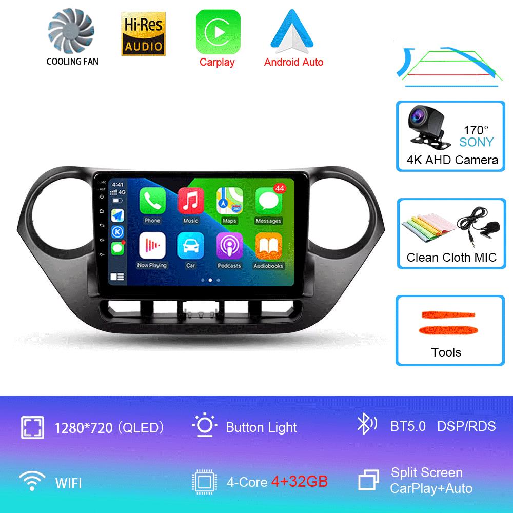 Автомобильный радиоприемник Android 14 Carplay Auto Multimedia Player для Hyundai I10 2013 - 2018 Навигация Авторадио GPS Стерео 2din Головное устройство