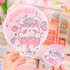 Round Flying Disk Cartoon Hand Fan Circular Fan Pocket Fan  For Beach Lawn