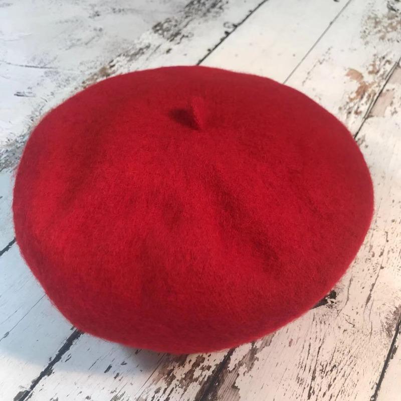 Female Beret Painter's Hat Vintage British Casual Hat Autumn and Winter Wool Bud Versatile Hat