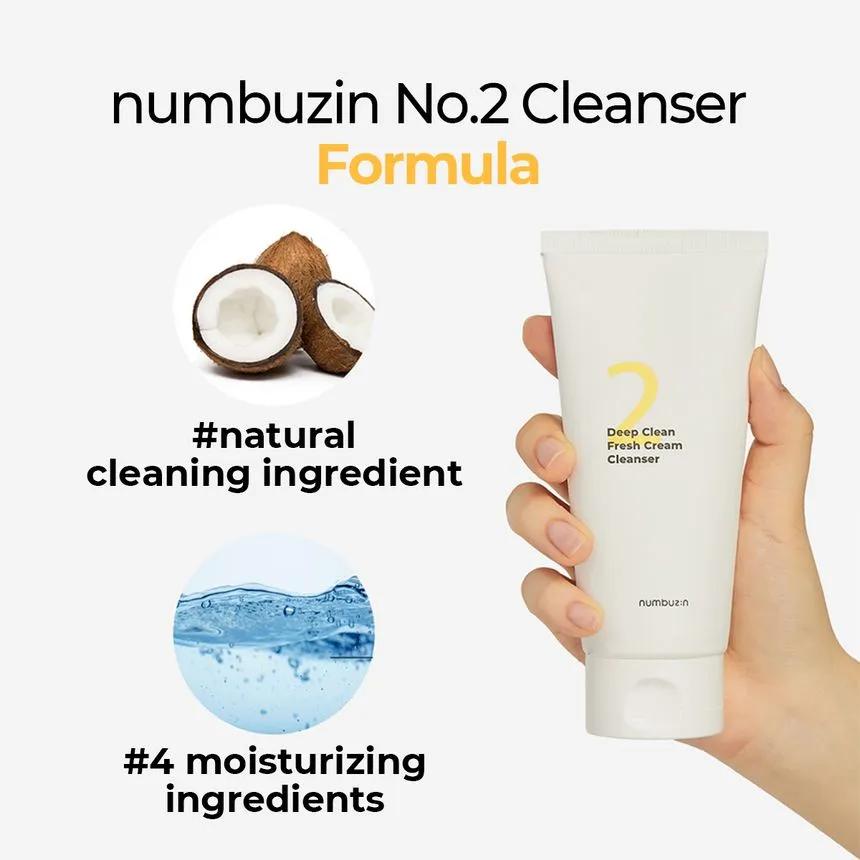 NUMBUZIN Нет. 2 Очищающий крем для глубокой очистки Fresh Cream Cleanser 120 мл Товары с истекающим сроком годности 20260902