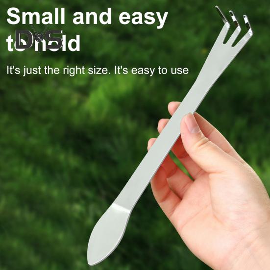 3-Prong Bonsai Rake Stainless Steel Root Rake with Spatula Soil Loosening Pressing Prying Tool for Bonsai Tree Potted Plants