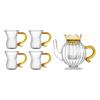 Чайник стеклянный Teabloom с дизайном короны, для плиты и микроволновой печи, со съемным стеклянным заварником для рассыпного чая и чашкой. Чайные сервизы