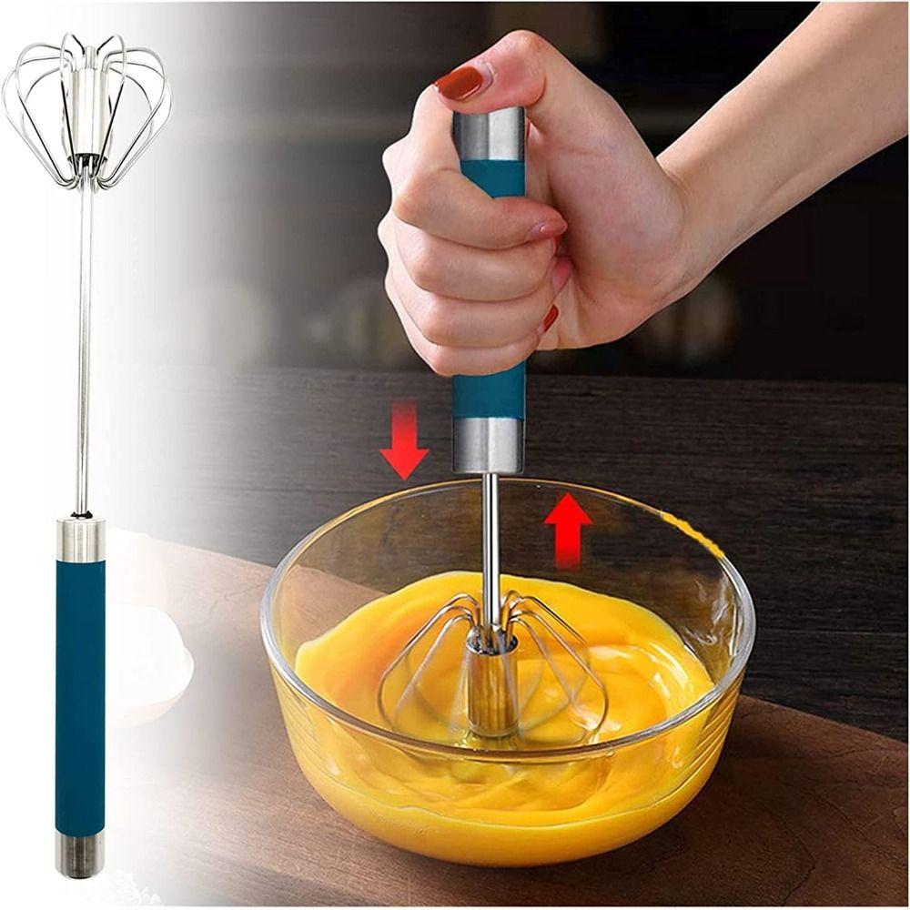 Стальной венчик для яиц, кухонный инструмент, полуавтоматический венчик для яиц, ручной толкатель, роторный венчик, блендер, венчик