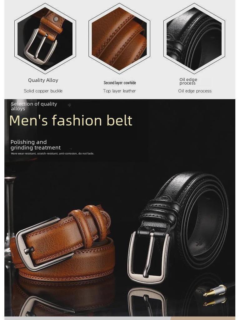 Мужской ремень с пряжкой в стиле ретро для джинсов