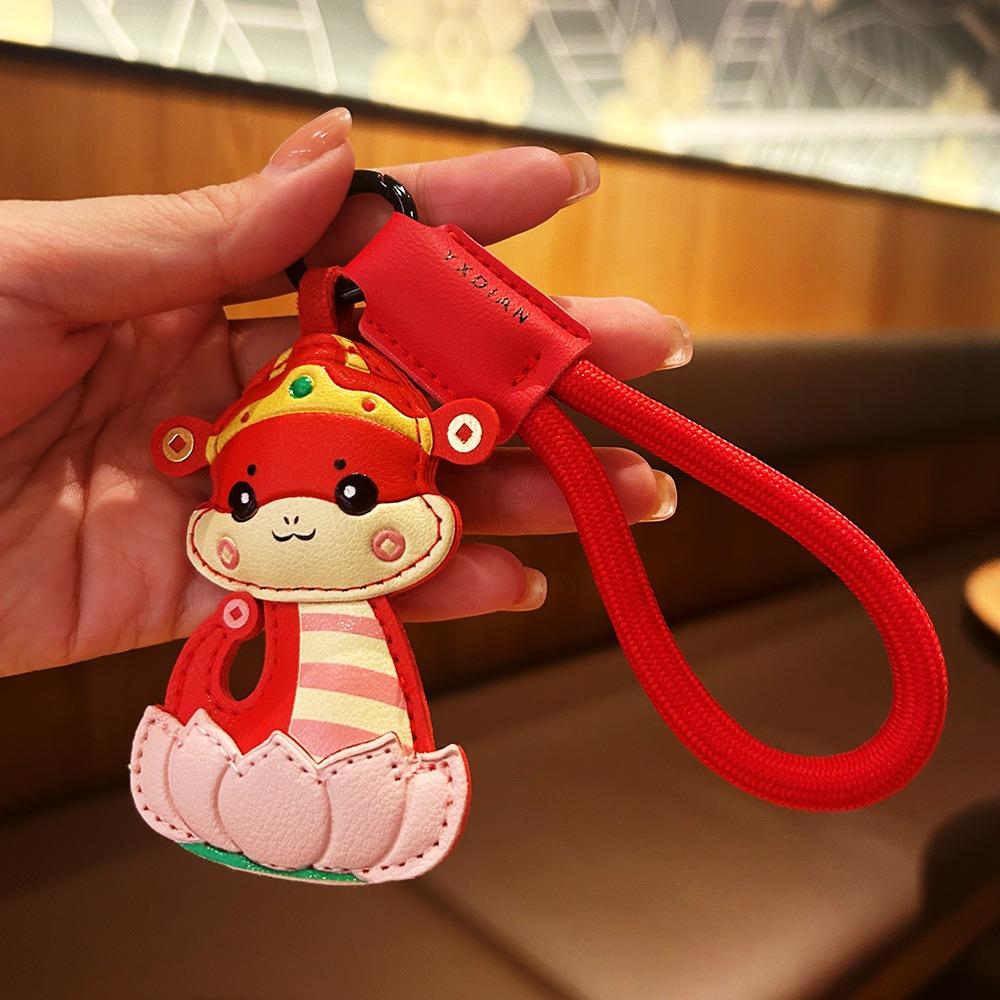 Hanging New Year Keychain Leather Spring Festival Pendant Cartoon Snake Pendant Men