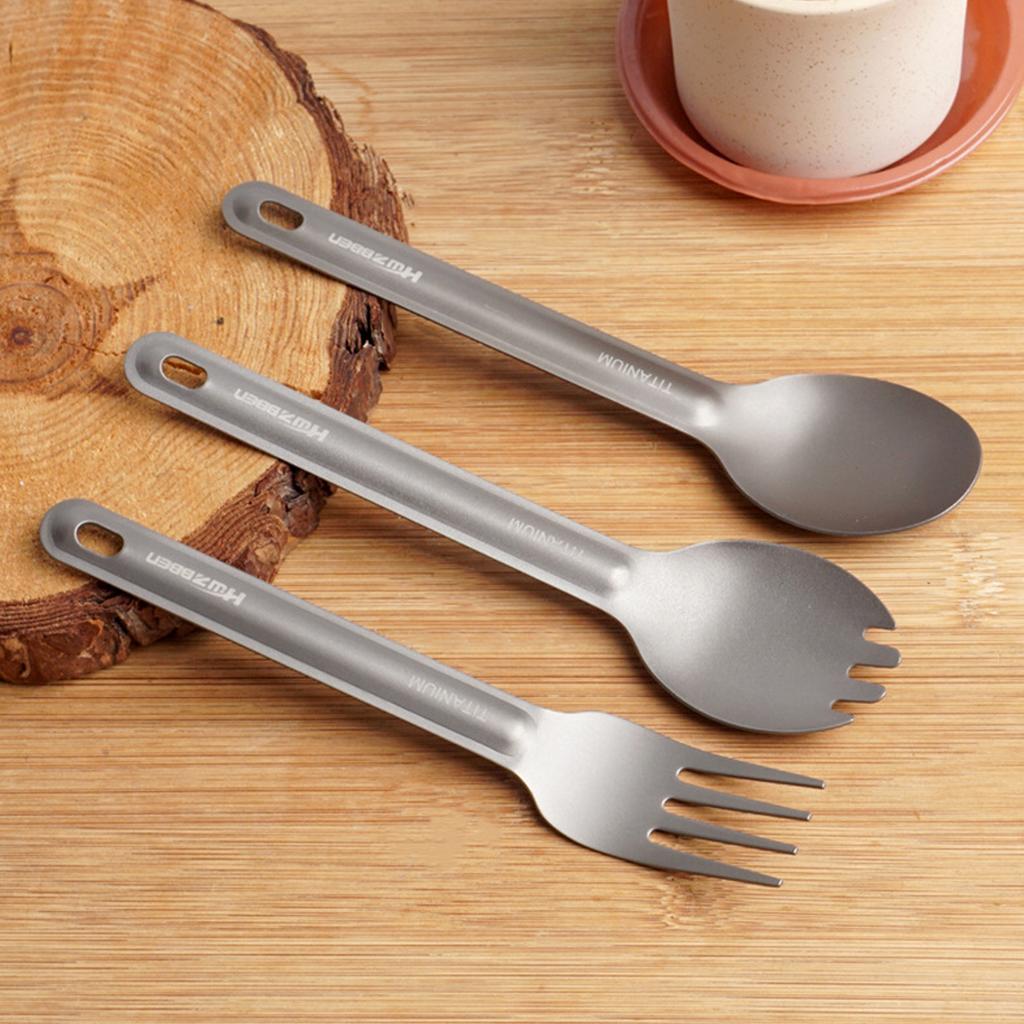 Кемпинг Spork Spoon Fork Set Ti Tableware Многоразовые столовые приборы для кемпинга
