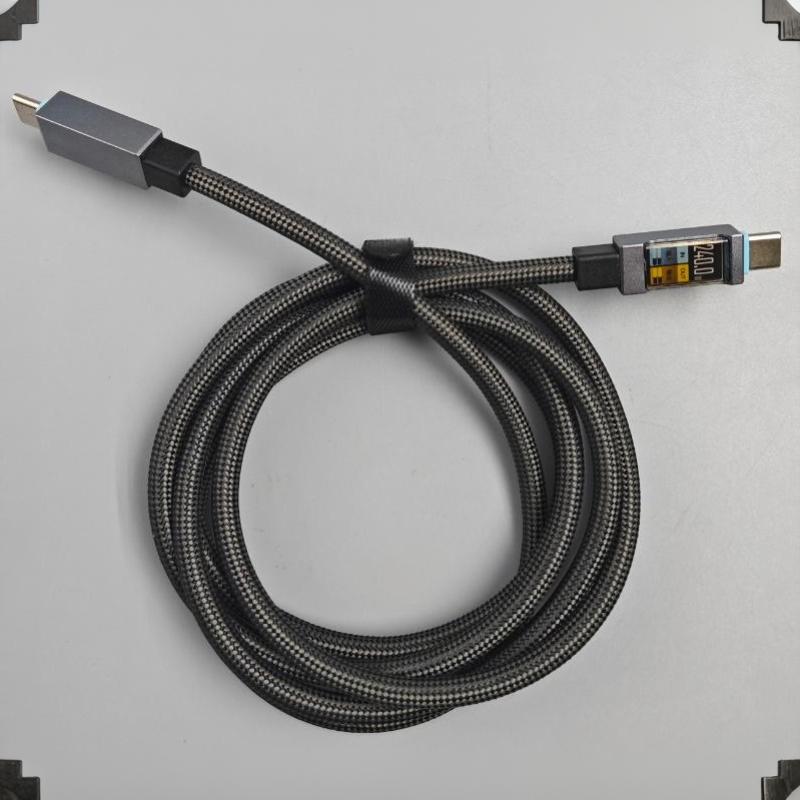 240 Вт USB-C на USB-C PD Кабель для быстрой зарядки Цифровой дисплей Высокоскоростной шнур для синхронизации данных для 15 Автомобильных путешествий