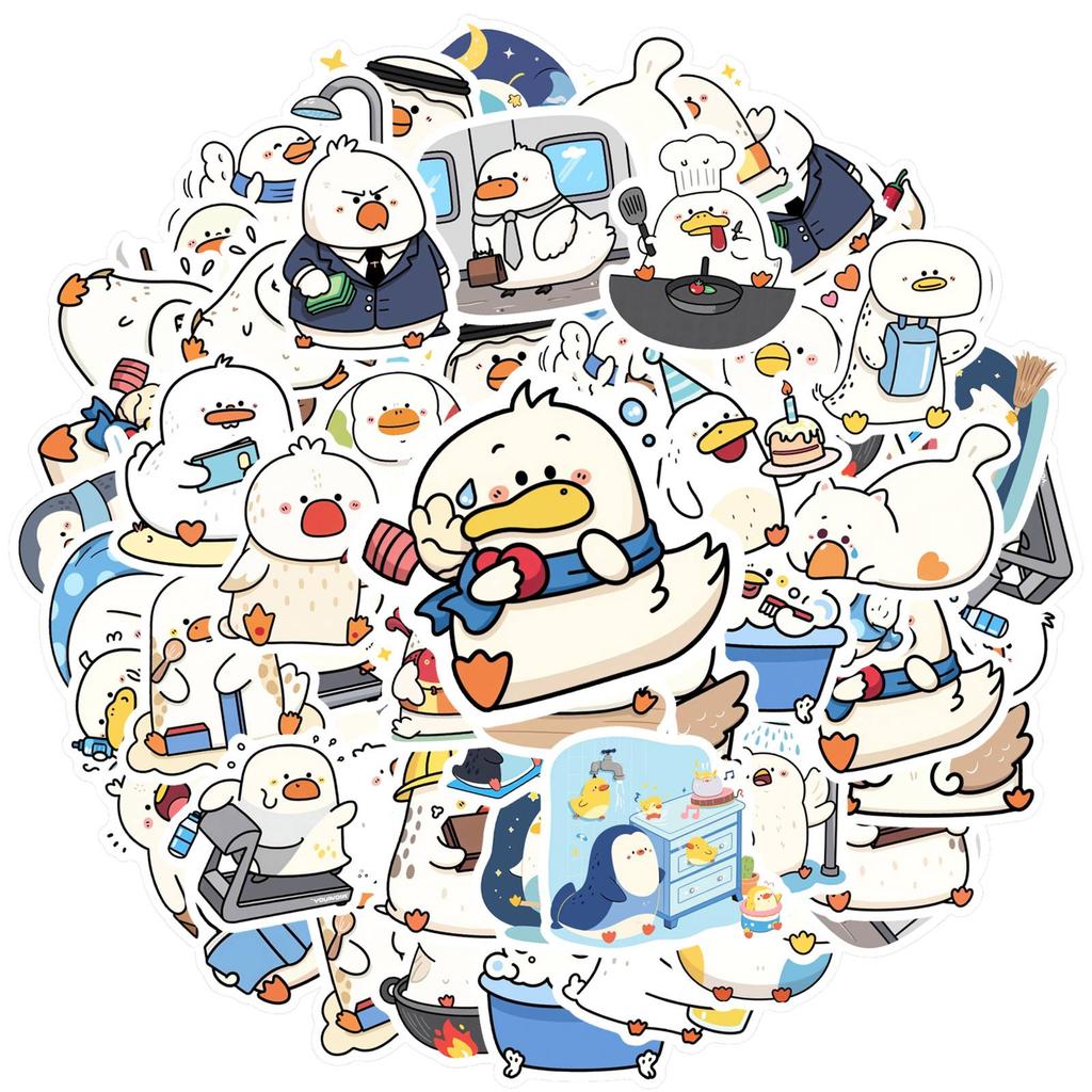 35pcs Whimsical Cartoon Birds Stickers Cute Daily Life Animal Stickers Stickers For Notebook Luggage Mobile Phone Cup DIY